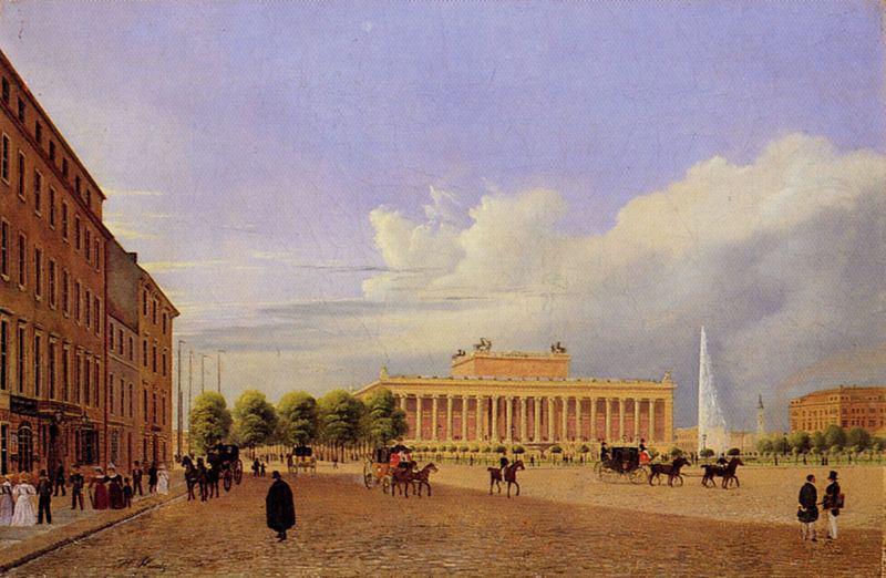 Johann Heinrich Hintze Berlin, Altes Museum von der Schlossfreiheit aus France oil painting art